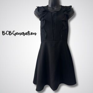 BCBGeneration Black Lace Ruffle Fit & Flare Dress - Timeless Elegance!